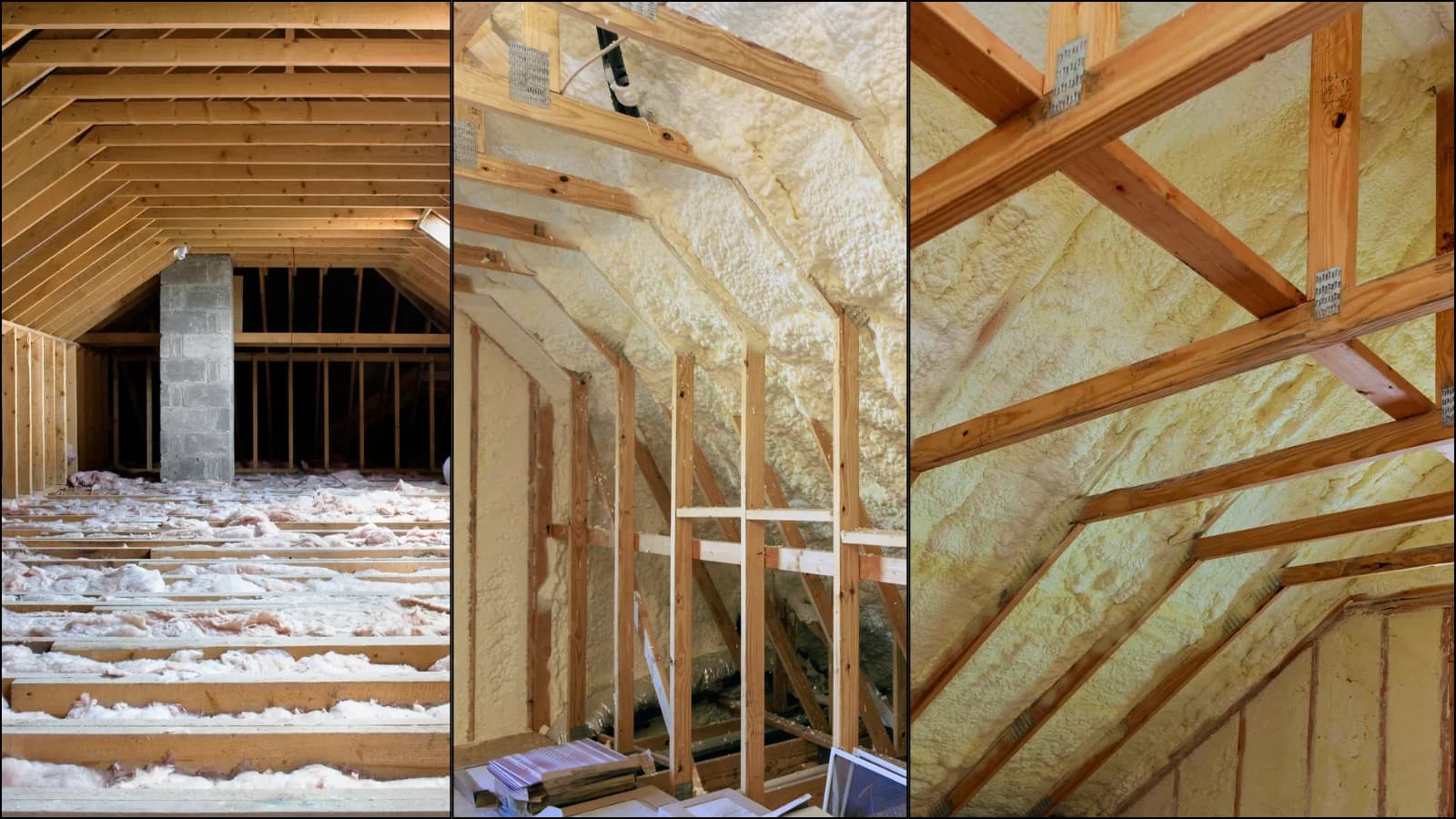 Attic with insulation installed across the floor joists in a San Antonio home