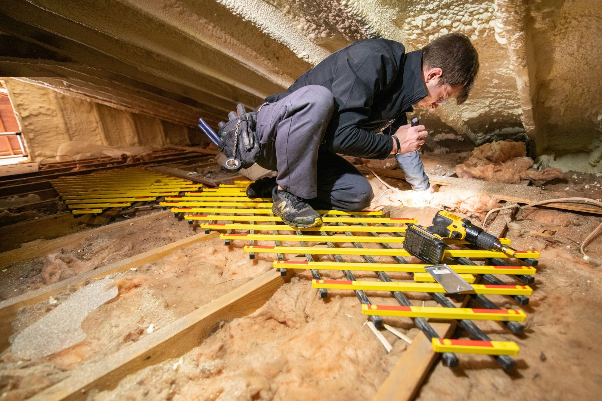 Insulation removal and attic preparation work